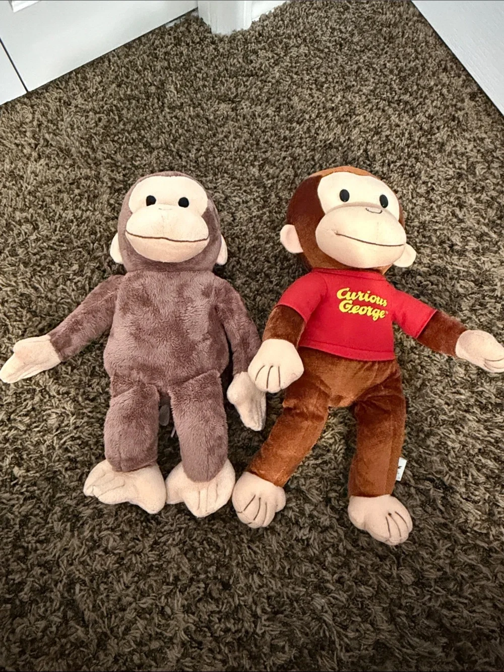 Curious George Plush Monkeys - Brown with Red Shirt 2 Set